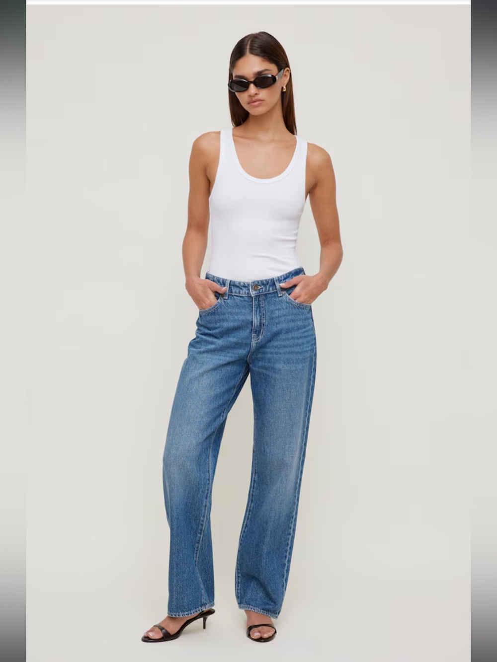 Dynamite Straight Leg Jeans in Medium Blue Wash